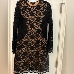 Karen Kane Lace Dress Stretchy floral lace Black Size: L